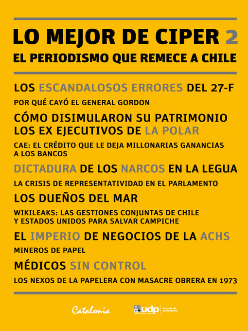 Title details for Lo mejor de CIPER 2 by Mónica González - Available